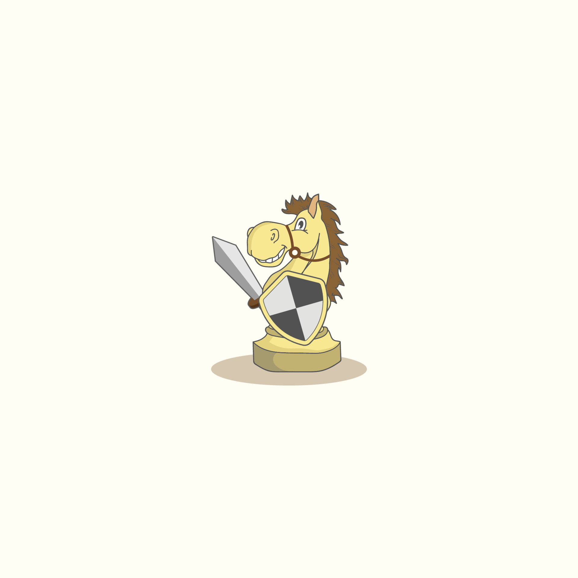 cavaleiro cavalo xadrez desenho animado mascote logotipo 20824018 Vetor no  Vecteezy